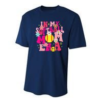 Groovy In My Softball Mom Era Life Game Day Vibes Mama Pink Youth Performance Sprint T-Shirt