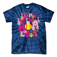 Groovy In My Softball Mom Era Life Game Day Vibes Mama Pink Tie-Dye T-Shirt