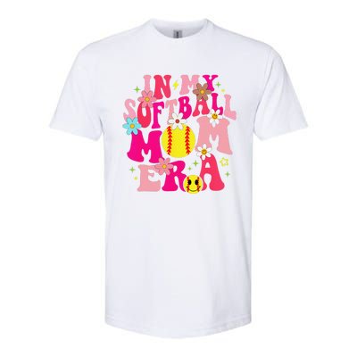 Groovy In My Softball Mom Era Life Game Day Vibes Mama Pink Softstyle CVC T-Shirt