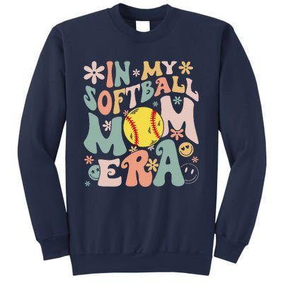 Groovy In My Softball Mom Era Mom Life Game Day Vibes Mama Sweatshirt