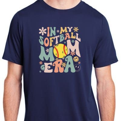 Groovy In My Softball Mom Era Mom Life Game Day Vibes Mama Adult ChromaSoft Performance T-Shirt