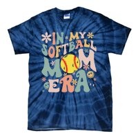 Groovy In My Softball Mom Era Mom Life Game Day Vibes Mama Tie-Dye T-Shirt