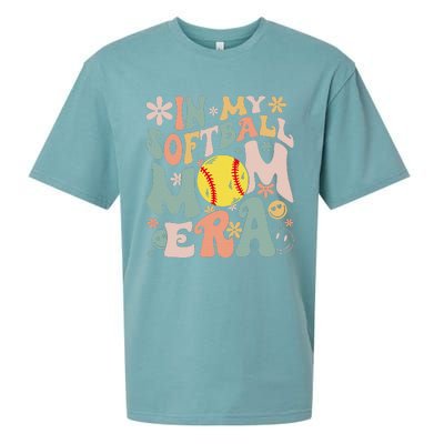 Groovy In My Softball Mom Era Mom Life Game Day Vibes Mama Sueded Cloud Jersey T-Shirt