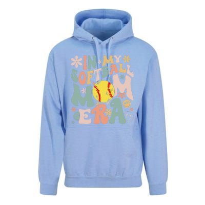 Groovy In My Softball Mom Era Mom Life Game Day Vibes Mama Unisex Surf Hoodie