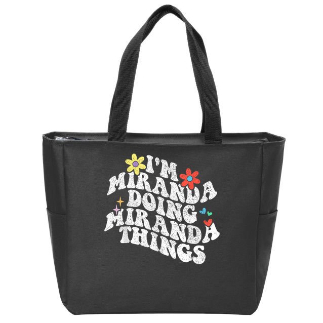 Groovy Im Miranda Doing Miranda Things Funny Mother's Day Zip Tote Bag