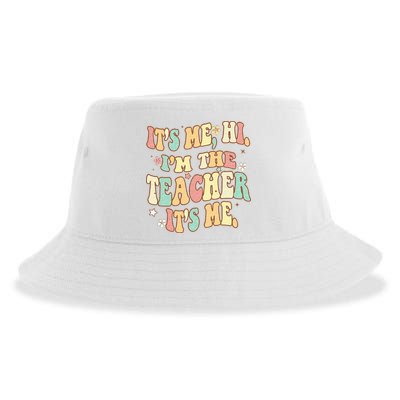 Groovy Its Me Hi Im The Teacher It’s Me Back To School Gifts Sustainable Bucket Hat