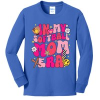 Groovy In My Softball Mom Era Mom Life Game Day Vibes Cute Gift Kids Long Sleeve Shirt