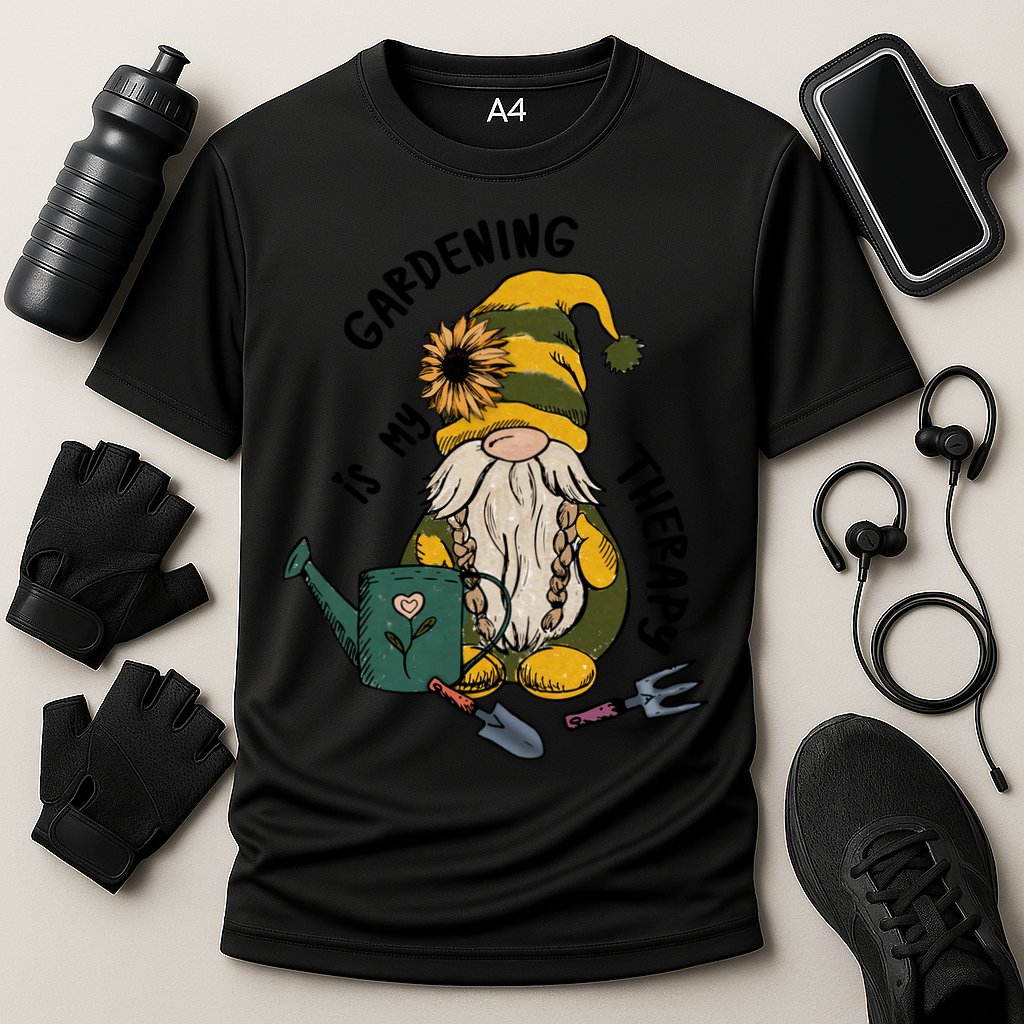 Gardening Is My Therapy Gnome Cooling Performance Crew T-Shirt