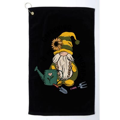 Gardening Is My Therapy Gnome Golf Towel