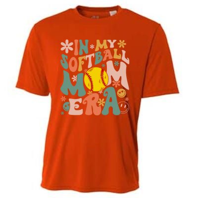 Groovy In My Softball Mom Era Mom Life Game Day Vibes Gift Cooling Performance Crew T-Shirt