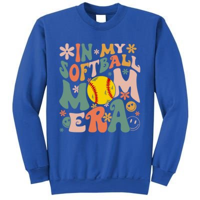 Groovy In My Softball Mom Era Mom Life Game Day Vibes Gift Sweatshirt