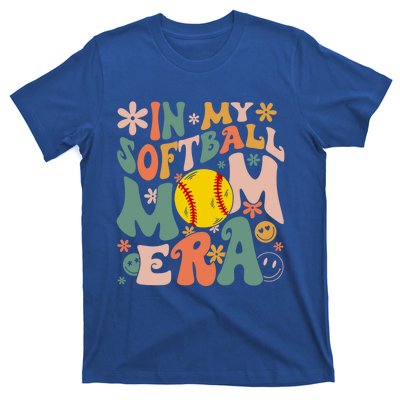 Groovy In My Softball Mom Era Mom Life Game Day Vibes Gift T-Shirt