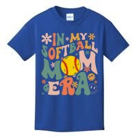 Groovy In My Softball Mom Era Mom Life Game Day Vibes Gift Kids T-Shirt