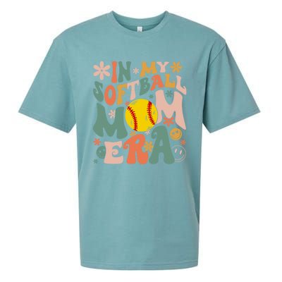 Groovy In My Softball Mom Era Mom Life Game Day Vibes Gift Sueded Cloud Jersey T-Shirt