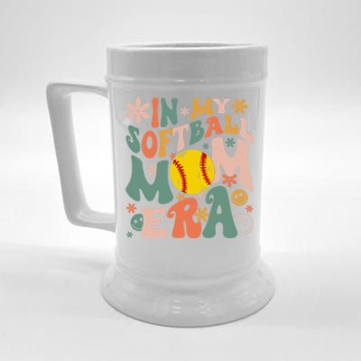 Groovy In My Softball Mom Era Mom Life Game Day Vibes Gift Beer Stein