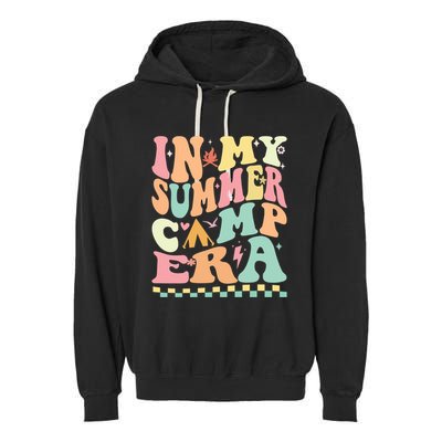 Groovy In My Summer Camp Era Retro Summer Camping Gift Garment-Dyed Fleece Hoodie