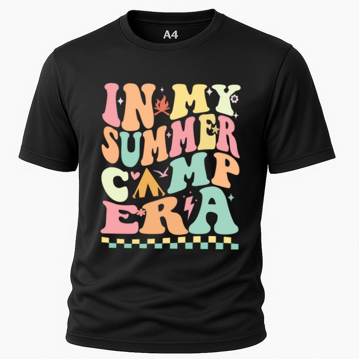 Groovy In My Summer Camp Era Retro Summer Camping Gift Cooling Performance Crew T-Shirt