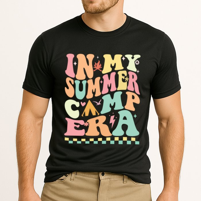 Groovy In My Summer Camp Era Retro Summer Camping Gift Cooling Performance Crew T-Shirt