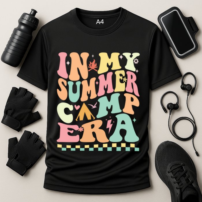 Groovy In My Summer Camp Era Retro Summer Camping Gift Cooling Performance Crew T-Shirt