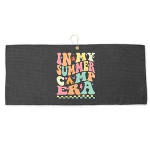 Groovy In My Summer Camp Era Retro Summer Camping Gift Large Microfiber Waffle Golf Towel