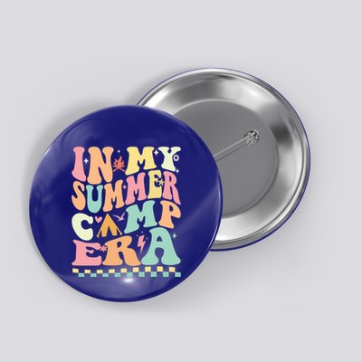 Groovy In My Summer Camp Era Retro Summer Camping Gift Button