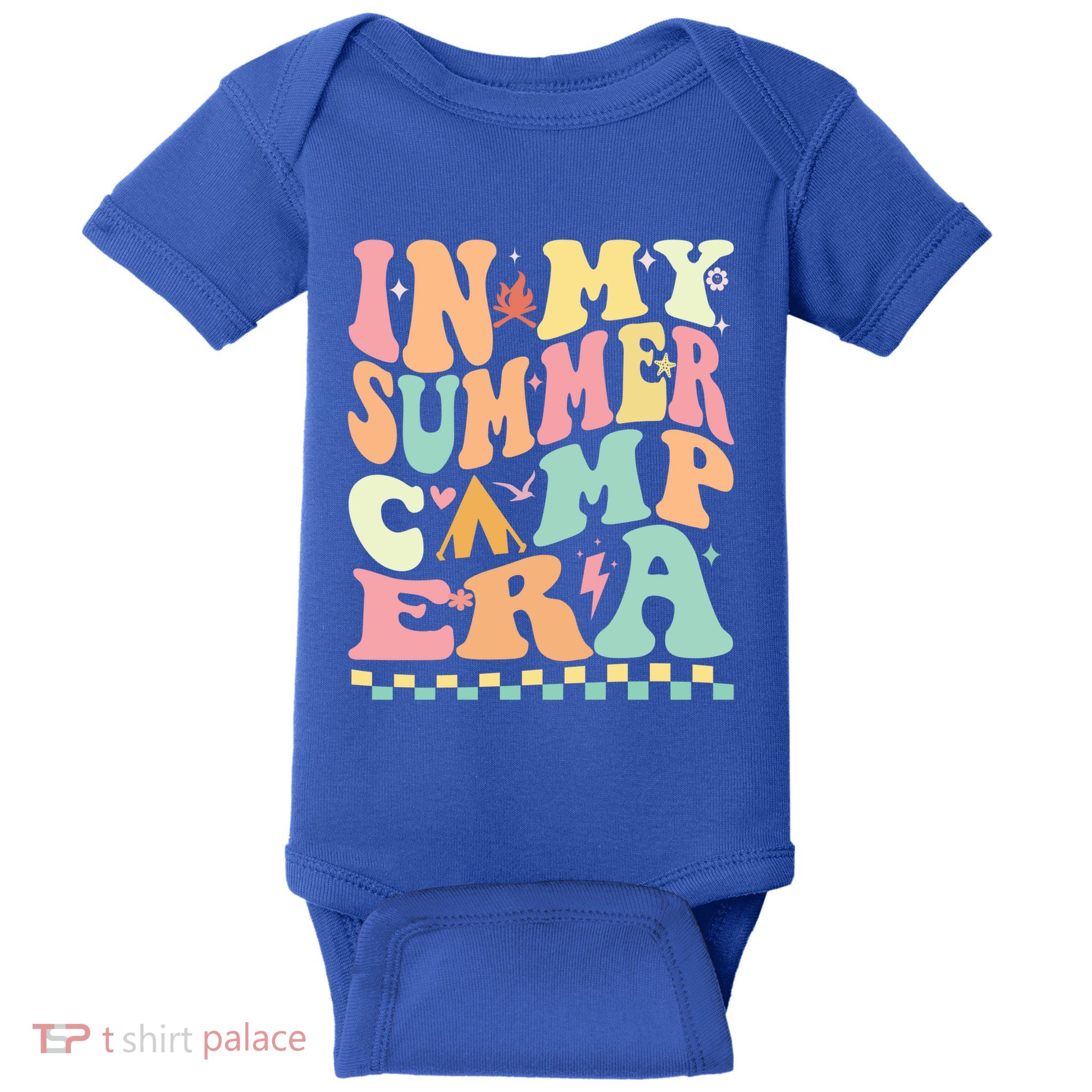 Groovy In My Summer Camp Era Retro Summer Camping Gift Baby Bodysuit