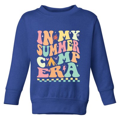 Groovy In My Summer Camp Era Retro Summer Camping Gift Toddler Sweatshirt