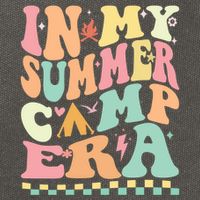 Groovy In My Summer Camp Era Retro Summer Camping Gift Cotton Canvas Backpack