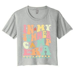 Groovy In My Summer Camp Era Retro Summer Camping Gift Women's Crop Top Tee