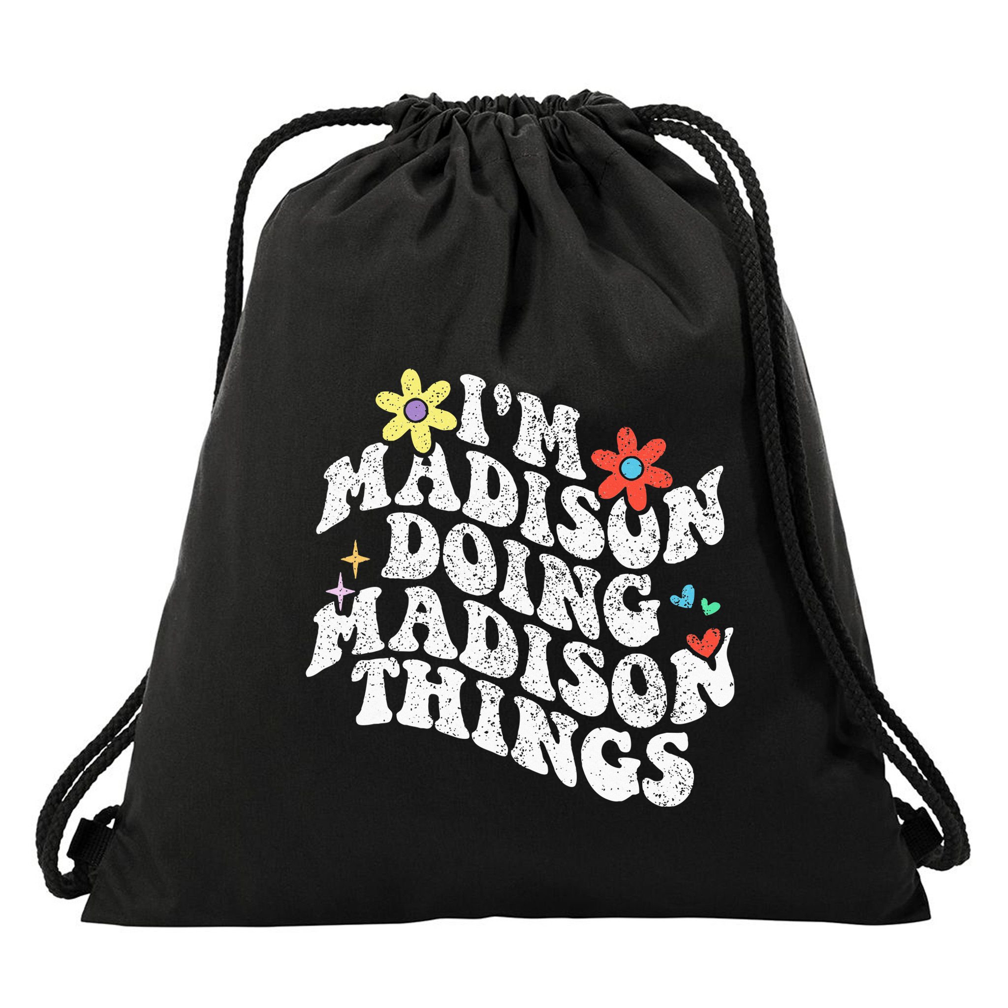 Groovy Im Madison Doing Madison Things Funny MotherS Day Drawstring Bag