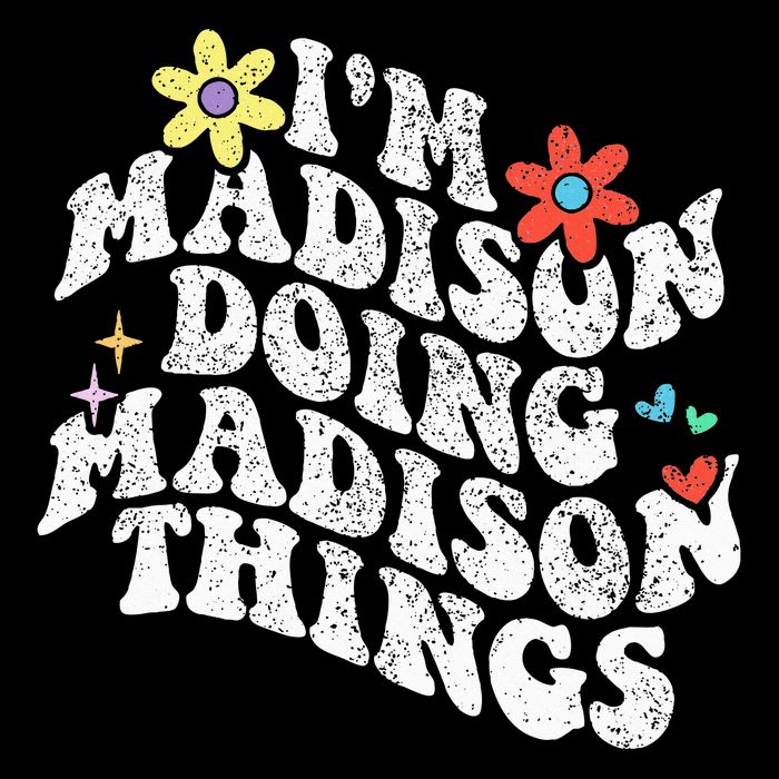Groovy Im Madison Doing Madison Things Funny MotherS Day Drawstring Bag