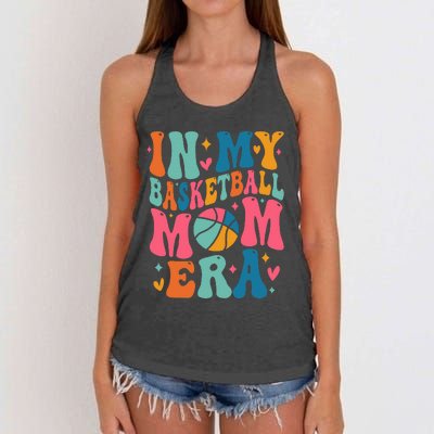 Groovy In My Basketball Mom Era Basketball Mama Mother Women's Knotted Racerback Tank