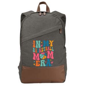 Groovy In My Basketball Mom Era Basketball Mama Mother Cotton Canvas Backpack