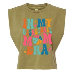 Groovy In My Basketball Mom Era Basketball Mama Mother Garment-Dyed Women's Muscle Tee