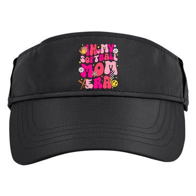 Groovy In My Softball Mom Era Mom Life Game Day Vibes Mama Adult Drive Performance Visor