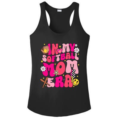 Groovy In My Softball Mom Era Mom Life Game Day Vibes Mama Ladies PosiCharge Competitor Racerback Tank