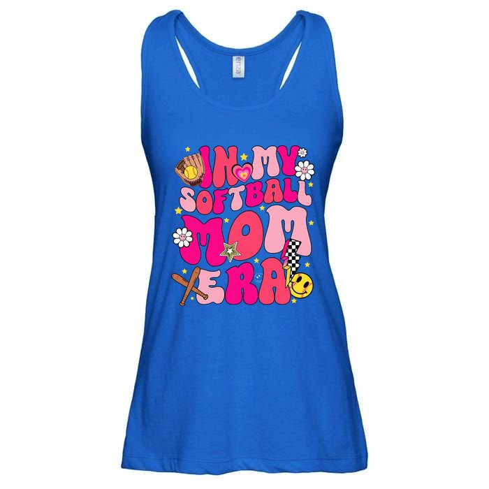 Groovy In My Softball Mom Era Mom Life Game Day Vibes Mama Ladies Essential Flowy Tank