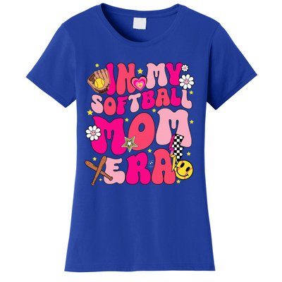 Groovy In My Softball Mom Era Mom Life Game Day Vibes Mama Women's T-Shirt