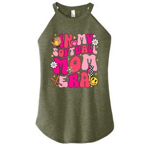 Groovy In My Softball Mom Era Mom Life Game Day Vibes Mama Women's Perfect Tri Rocker Tank