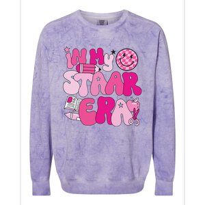 Groovy In My Staar Era Teacher Teacher Squad Test Day School Colorblast Crewneck Sweatshirt