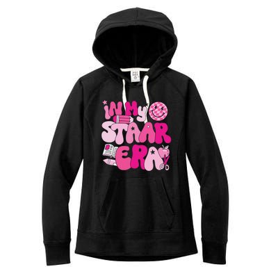 Groovy In My Staar Era Teacher Teacher Squad Test Day School Women's Fleece Hoodie