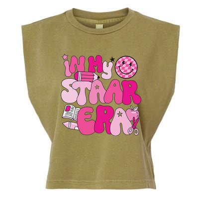 Groovy In My Staar Era Teacher Teacher Squad Test Day School Garment-Dyed Women's Muscle Tee