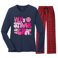 Groovy In My Staar Era Teacher Teacher Squad Test Day School Women's Long Sleeve Flannel Pajama Set 