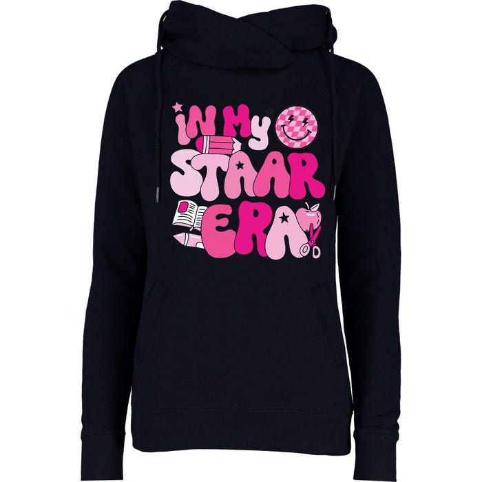 Groovy In My Staar Era Teacher Teacher Squad Test Day School Womens Funnel Neck Pullover Hood