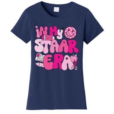 Groovy In My Staar Era Teacher Teacher Squad Test Day School Women's T-Shirt