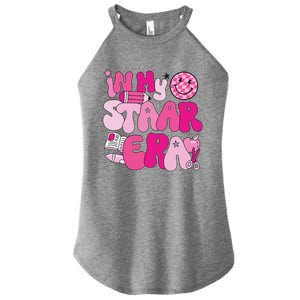 Groovy In My Staar Era Teacher Teacher Squad Test Day School Women's Perfect Tri Rocker Tank