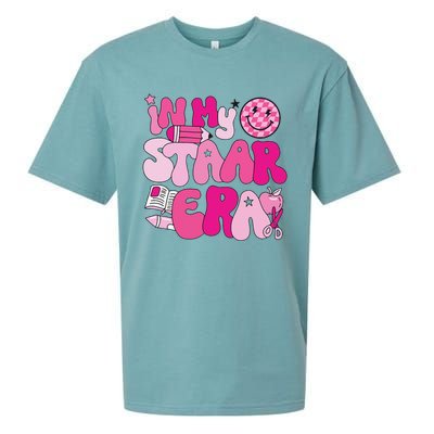 Groovy In My Staar Era Teacher Teacher Squad Test Day School Sueded Cloud Jersey T-Shirt