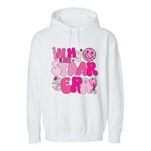 Groovy In My Staar Era Teacher Teacher Squad Test Day School Garment-Dyed Fleece Hoodie