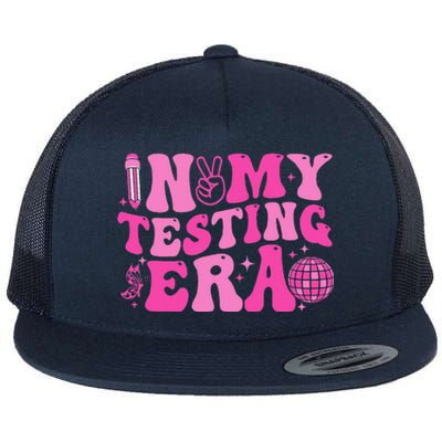 Groovy In My Testing Era Teacher Testing Day Motivational Flat Bill Trucker Hat