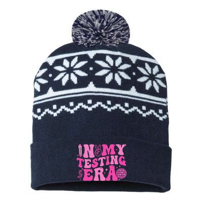 Groovy In My Testing Era Teacher Testing Day Motivational USA-Made Snowflake Beanie